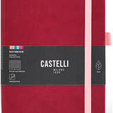 Castelli Notebook Kaleido Mid Ruled Ruby, 80GSM White, 130mm x 210mm, 192 Pages